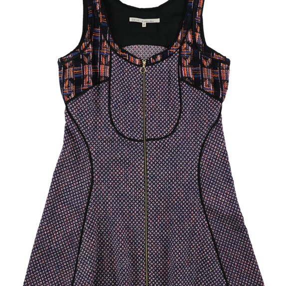 Rachel Roy Womens Front Zip Mini Dress, Multicoloured, 14