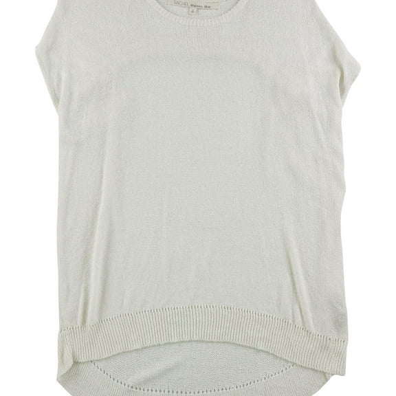 Rachel Roy Womens Gathered Back Sleeveless Blouse Top, Off-White, Small