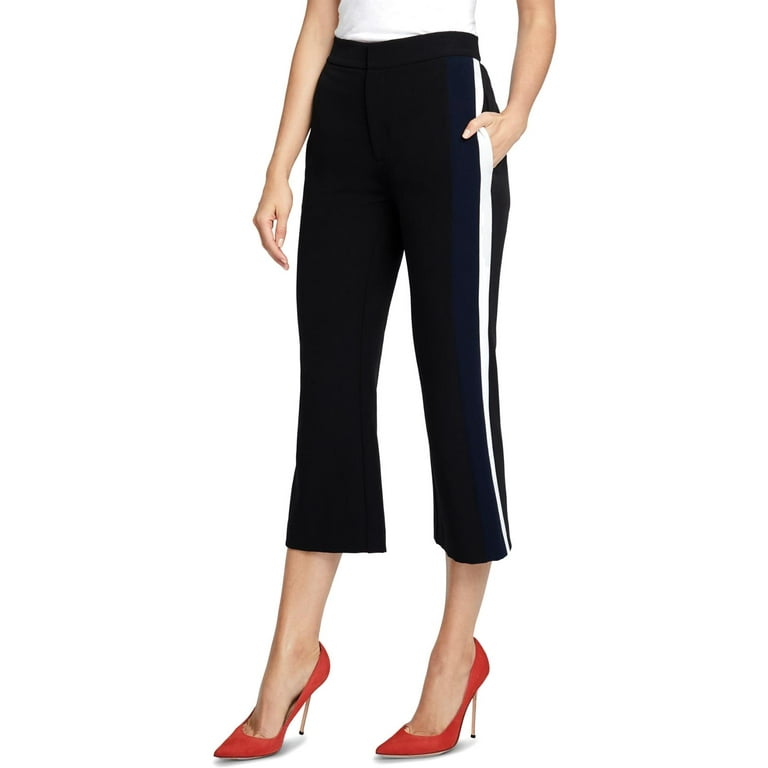 Rachel Roy Womens Gwen Striped Mid Rise Cropped Pants Walmart