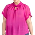 thumbnail image 1 of Rachel Roy Womens Keyhole Pullover Blouse, Pink, Plus Size, 1X, 1 of 3