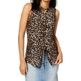 thumbnail image 1 of Rachel Roy Womens Lace-Up Knit Blouse, Brown, Medium, 1 of 2