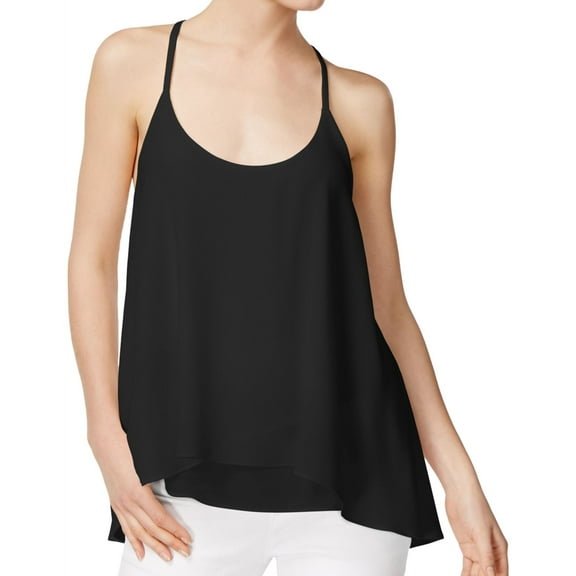 Rachel Roy Womens Layered Look Knit Blouse, Black, X-Small