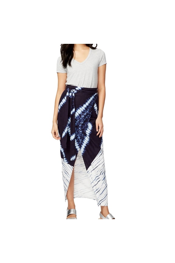 Rachel Roy Womens Linen Wrap Skirt, Blue, 8