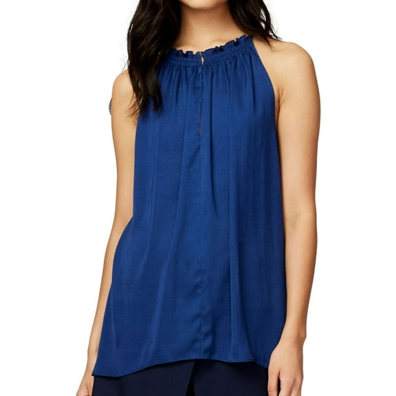 Rachel Roy Womens Melinda Asymmetrical Knit Blouse, Blue, X-Small