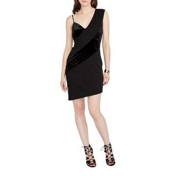 Rachel Roy Women's Mixed Media Velvet Dress (8, Black)