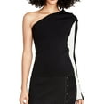 thumbnail image 1 of Rachel Roy Womens One-Shoulder Knit Sweater, Black, X-Large, 1 of 1
