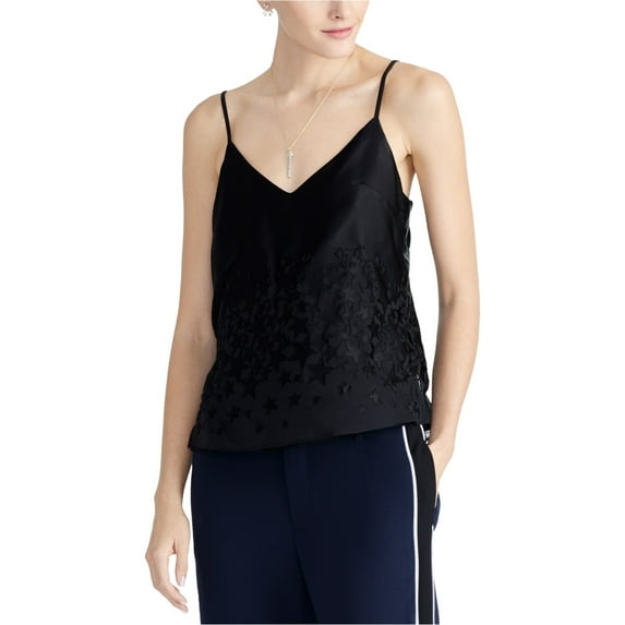 Rachel Roy Womens Ophelia Burnout Cami Tank Top, Black, Large