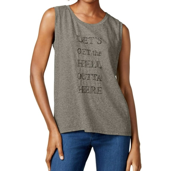 Rachel Roy Womens Outta Here Tank Top, Grey, XX-Large