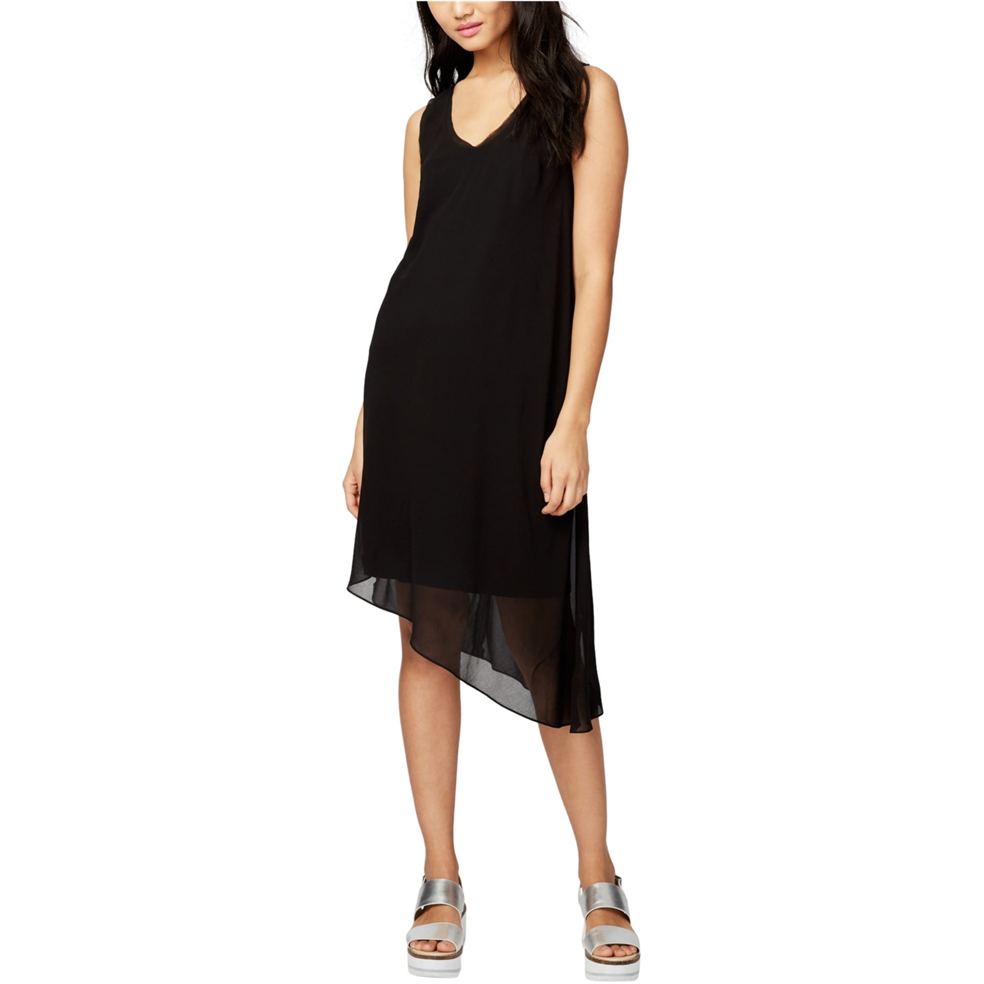 Rachel Roy Womens Overlay Shift Dress Black Medium