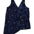 thumbnail image 1 of Rachel Roy Womens Printed Knit Blouse, Blue, X-Small, 1 of 1