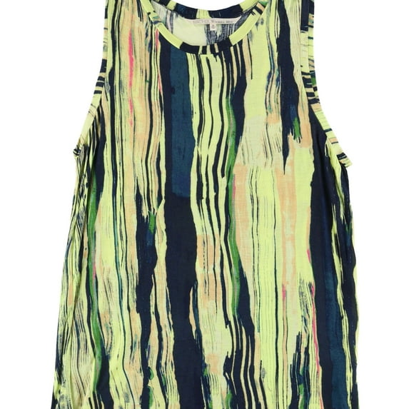Rachel Roy Womens Printed Tank Top, Green, Large