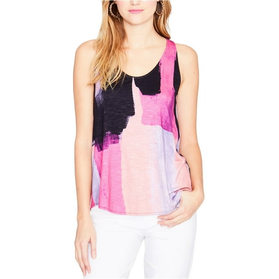 Rachel Roy Womens Printed Tie Back Tank Top, Pink, Large