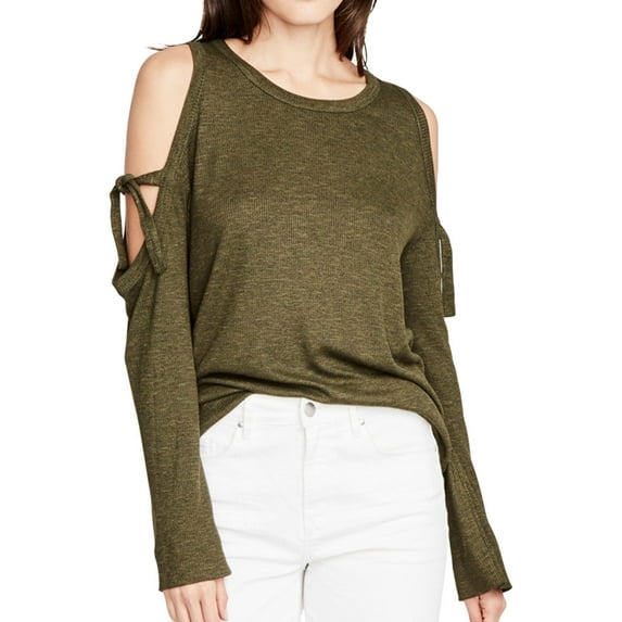 Rachel Roy Womens Rib Knit Blouse, Green, Small