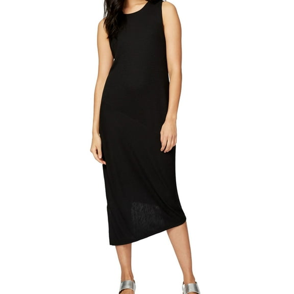 Rachel Roy Womens Ribbed Asymmetrical Dress, Black, Small