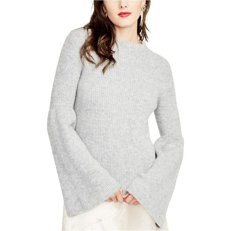 RIBBED KNIT SWEATER WITH HIGH NECK - Grey