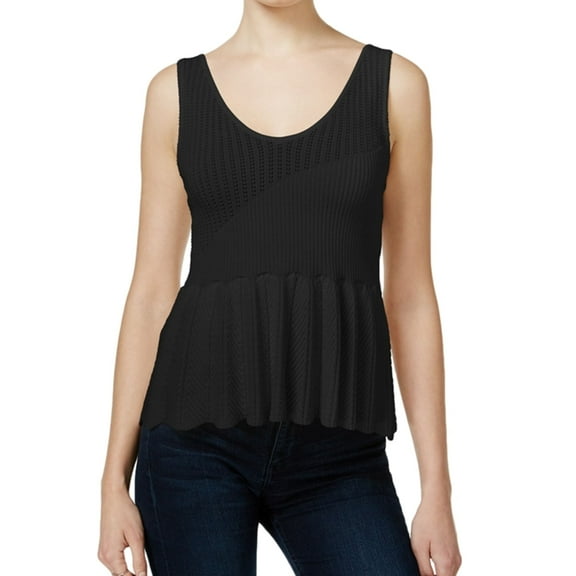 Rachel Roy Womens Ribbed Pullover Sweater, Black, Medium