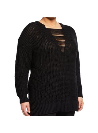 Rachel Roy Women's September Sweater Dress - Blue Striped, Viscose/Nylon Blend, Sleeveless, Crew Neck, Size Large