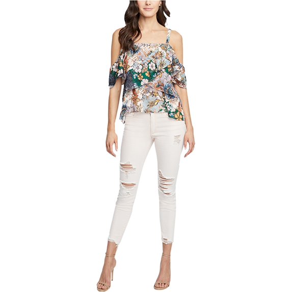 Rachel Roy Womens Ripped Raw Hem Skinny Fit Jeans, pink, 29