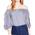thumbnail image 1 of Rachel Roy Womens Ruffled One Shoulder Blouse, Blue, Medium, 1 of 2