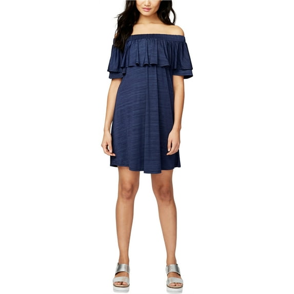 Rachel Roy Womens Ruffled Shift Dress, Blue, X-Small
