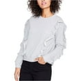thumbnail image 1 of Rachel Roy Womens Ruffled Sweatshirt, Grey, M., 1 of 3