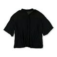 thumbnail image 1 of Rachel Roy Womens Sheer Yoke Knit Blouse, Black, XX-Large, 1 of 2
