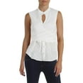 thumbnail image 1 of Rachel Roy Womens Sleeveless Distressed Peplum Top Ivory 14, 1 of 1