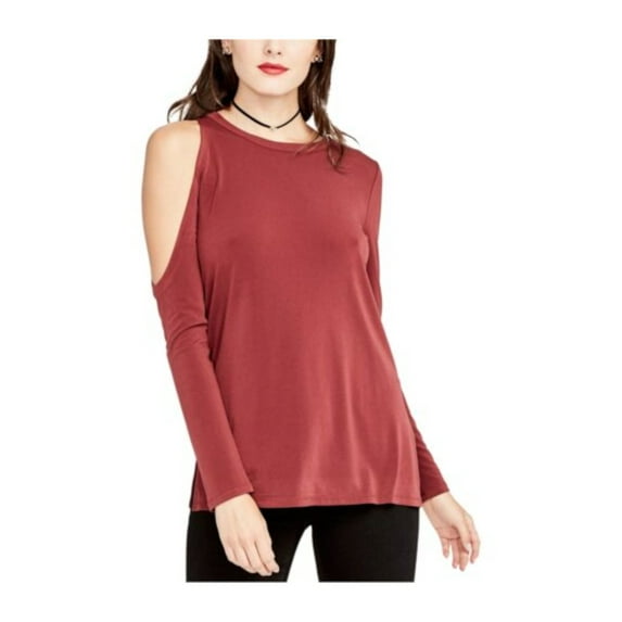 Rachel Roy Womens Solid One Shoulder Blouse, Red, Small