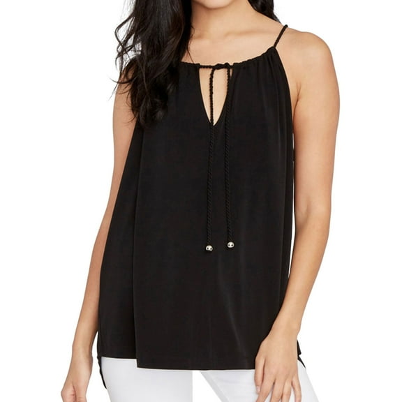 Rachel Roy Womens Split-Back Knit Blouse, Black, Small