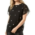 thumbnail image 1 of Rachel Roy Womens Star Knit Blouse, Black, X-Small, 1 of 2