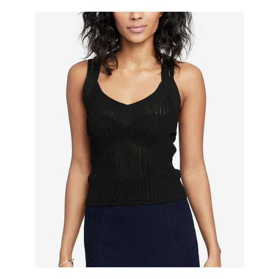 Rachel Roy Womens Strappy Tank Top, Black, Medium