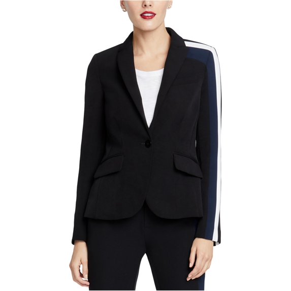Rachel Roy Womens Striped Blazer Jacket, Black, 6