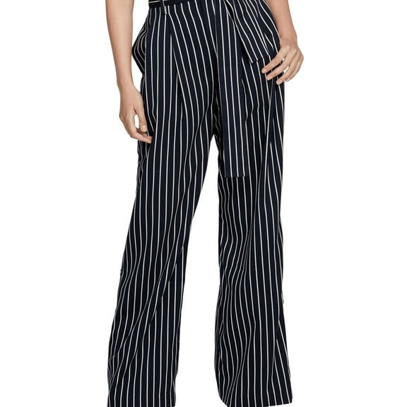 Rachel Roy Womens Striped Casual Trouser Pants, Blue, 14