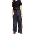 thumbnail image 1 of Rachel Roy Womens Striped Casual Wide Leg Pants, Blue, Plus Size, 1X, 1 of 1