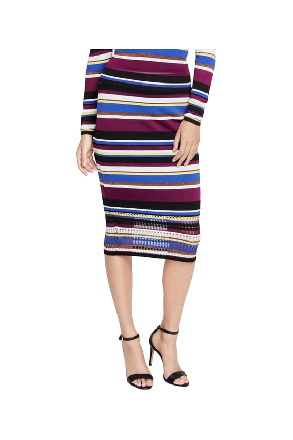 Rachel Roy Womens Striped Sweater Pencil Skirt, Multicoloured, Large