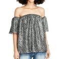 thumbnail image 1 of Rachel Roy Womens Textured Knit Blouse, Black, X-Small, 1 of 2