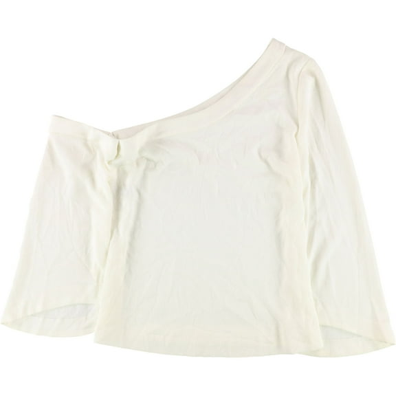 Rachel Roy Womens Textured One Shoulder Blouse, White, 8