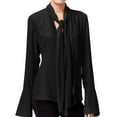 thumbnail image 1 of Rachel Roy Womens Tie-Neck Pullover Blouse, Black, X-Small, 1 of 2