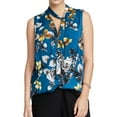 thumbnail image 1 of Rachel Roy Womens Tie-Neck Pullover Blouse, Blue, Small, 1 of 2