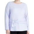 thumbnail image 1 of Rachel Roy Womens Tie-Top Pullover Blouse, Purple, Plus Size, 2X, 1 of 2