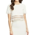 thumbnail image 1 of Rachel Roy Womens Triangles & Rectangles Crop Top Blouse, Off White, XX-Large, 1 of 2