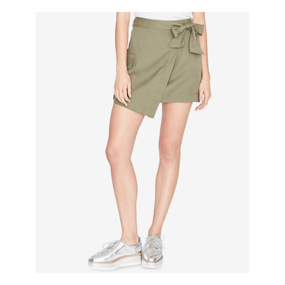 Rachel Roy Womens Utility Pocket Wrap Skirt, Green, X-Large