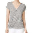 thumbnail image 1 of Rachel Roy Womens Wrap Basic T-Shirt, Grey, X-Small, 1 of 1