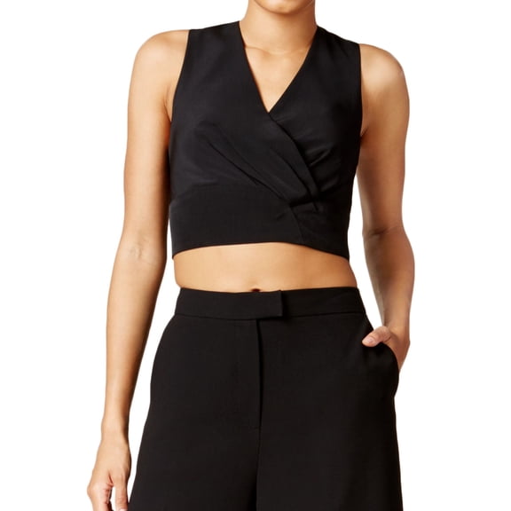 Rachel Roy Womens Zip-Back Knit Blouse, Black, 14