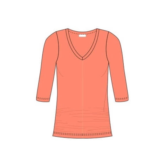 Rachel V-Neck 3/4 Sleeve Ruched Top - Almost Gone