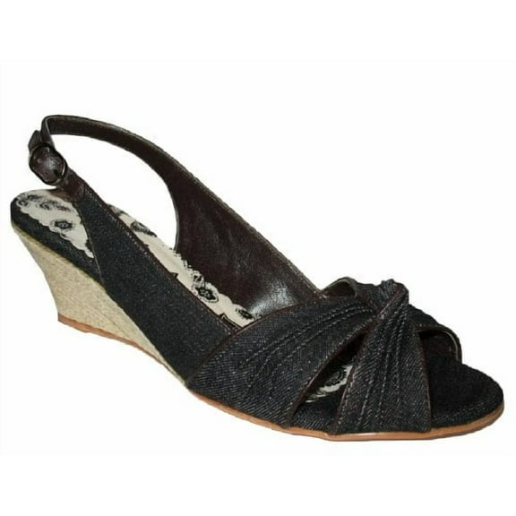 Rachel Women's Denim Wedge Sandal Shoe US 8 / EU 38
