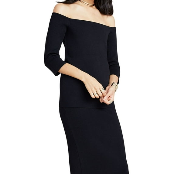 Rachel Womens Off-The-Shoulder U-Neck Casual Top