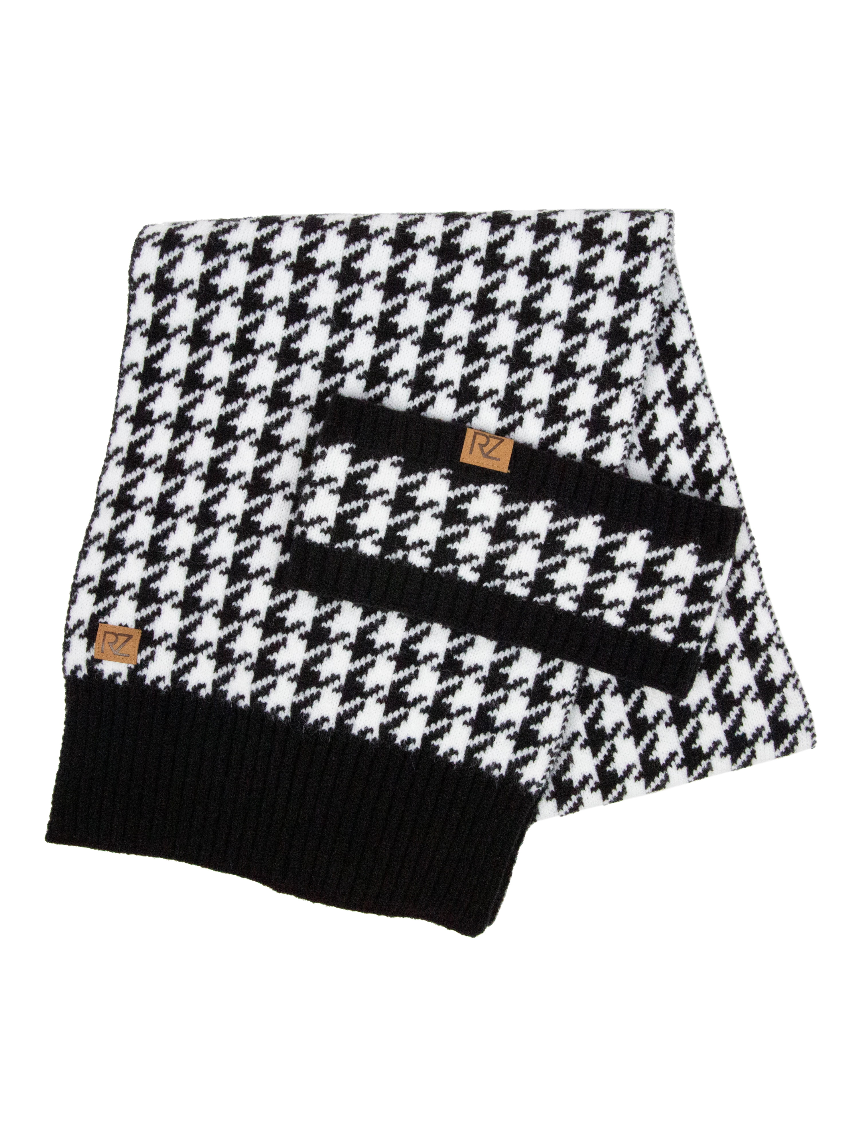 Rachel Zoe Women's Scarf Headband 2-Piece Set, Houndstooth