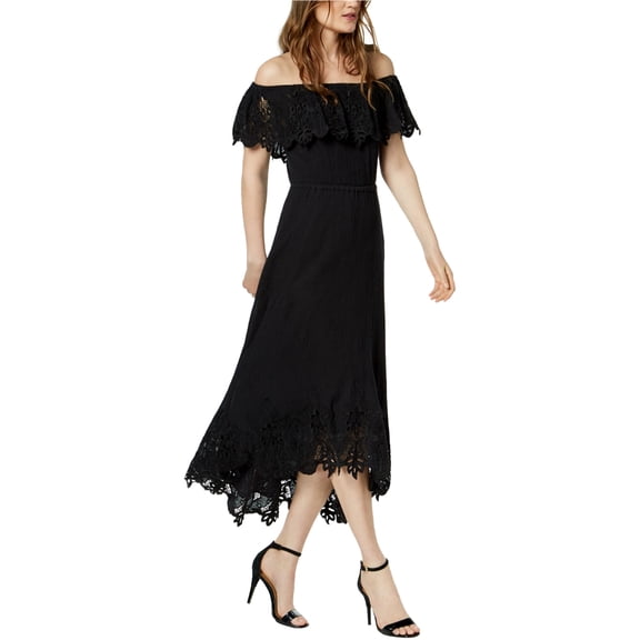 Rachel Zoe Womens Cleo Midi Dress, Black, Small