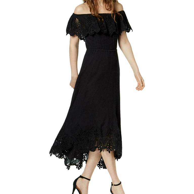 Rachel Zoe Womens Cleo Midi Dress, Black, X-Small